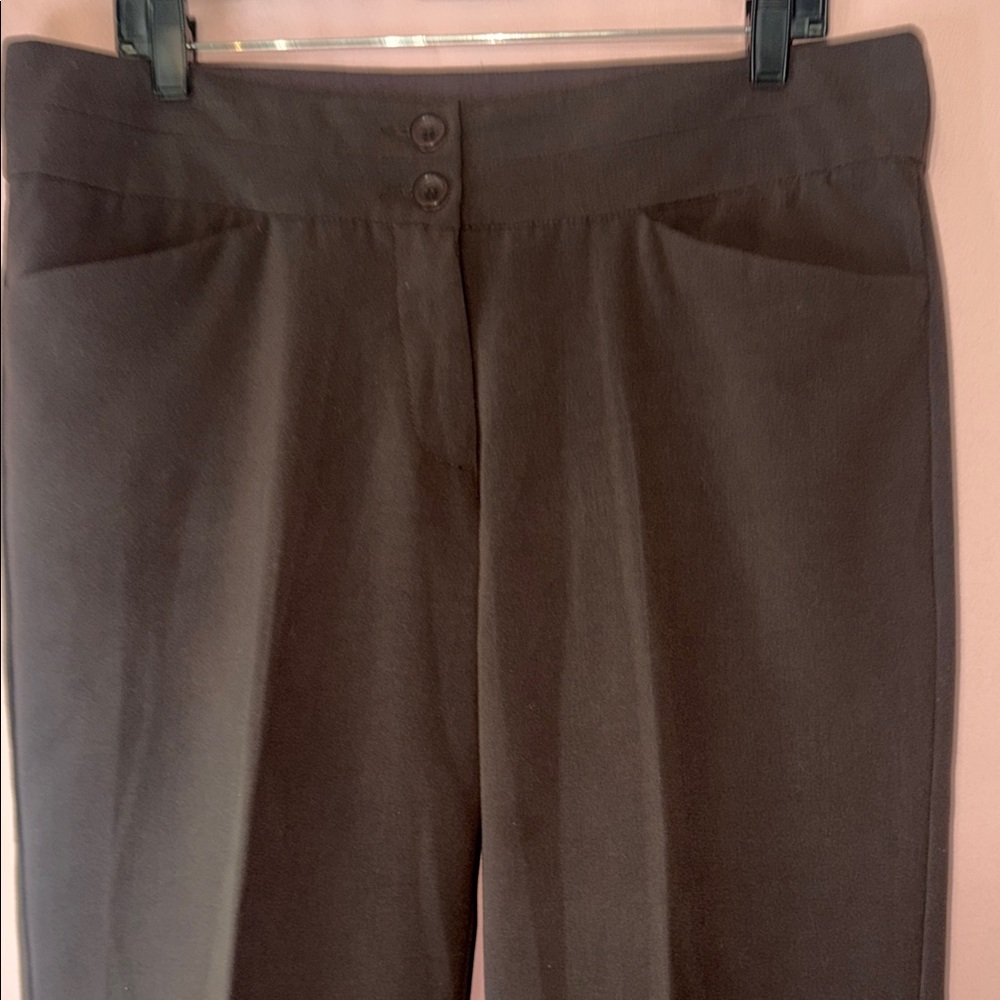Finity Brown Cropped Dress Pants with Cuffed Hem - Picture 3 of 5